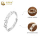 China Gold (CHINA GOLD) pure silver four-leaf clover ring for women 2025 new style light luxury exquisite Valentine's Day birthday gift Year of the Horse animal year gift pure silver four-leaf clover ring brand gift box