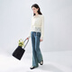 Qiushui Yiren V-neck hollow soft waxy knitted cardigan new autumn women's fashion versatile thin top off-white XL