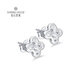 Diamond Family PT950 platinum four-leaf clover earrings, sparkling earrings, simple and versatile earrings, holiday gift for girlfriend, single, about 1.44g