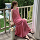 Catman (MiiOW) sleeveless nightgown for women 2025 new pure cotton silk summer vest lengthened to ankle long skirt sexy home skirt 8002 vest skirt graffiti average size T-skirt length 13590-150Jin [Jin equals 0.5 kg]