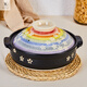 RRLLFCS Japanisch Original importiert Keramik Haushalt japanischer Kirsch Regenbogenblume Farbe Erdtopf -Tischtopf -Eintauchauflauf Jingfeng Leaf M3892_8 2.1l