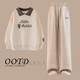 Pitt Girls Set Spring and Automn Children 2025 Nouveau sweat à la mode à la mode Big Children Junior High School Sports Sports et Casual Automn Wear 4948M blanc + 13068 Bleu [Style de printemps et automne] 120 cm