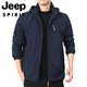 Jeep Spirit Outdoor Men's Jacket Autumn and Winter 2025 Nuevo ropa de otoño para hombres de mediana edad más chaqueta de vellón primavera y otoño grueso 9898 estilo azul oscuro más lana 5xl