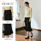 Olrain A-Line Slim Polka Polka Skirt Autumn 2025 New High-Waist Slim Slim Longitud Mid-longitud de longitud de longitud en blanco y negro Polka XL 170/76A/XL