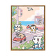 
vcvbvo Yanyan Stationery 2025 new line puppy digital oil painting DIY cartoon children's hand-painted fill coloring oil painting LL13886 20*30cm thick solid wood inner frame