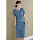 Miyake japonés Ichisaki [3291 colecciones] Vestido arrugado para mujeres 25 Summer Nuevo cuello redondo simple Simple manga rosa Purple M