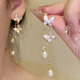 Nianfu earrings are light luxury niche high-end simple tassel long new style earrings fairy temperament Mid-Autumn Festival gift for girls earrings white butterfly