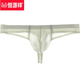Hengyuanxiang underwear men's thong ice silk T-pants single sexy fun transparent seamless stretch personalized low-waist briefs T white-lotus root M