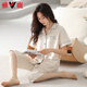 
Yalu Light Luxury New Pajamas for Women in Summer Thin Pure Cotton Short Sleeve Cropped Pants Home Clothing Women's Summer Outdoor Set 9898 M [80-100Jin [Jin equals 0.5 kg]]