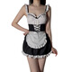 Sexy und interessante Dessous reine Dienstmädchen Uniform süße Leidenschaft verführerische kleine Brust Pyjama War Robe Frauen 6169 Schwarz M.