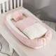 Anti-Druck-tragbare Schutzbabynest dreidimensionale Baumwollbionische Schlafisolation Krippe Korallenorange (mit Quilt) 55*90*15