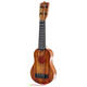 Three-April Tiger Ukulele Children's Guitar Toys Can Play Boys Baby Girls Beginners Mini Simulation Instrument 34cm Round Hole Peach Wood Color + Singing Score Playing Film