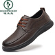 Pecker Chaussures masculines 2025 Nouveau été respirant en cuir en cuir Men.Le entreprise décontractée pour hommes grandes taille creux Chaussures en cuir marron Hollow à une jambe 17152 41 Chaussures en cuir Taille normale
