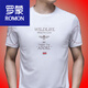 Romon Herren Sommer Dünnes kurzärztes T-Shirt für den runden Hals mittleren Alters und junger Männer.