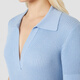 MaxMara 2025早秋新品女装V领短袖针织毛衣6366045106 浅蓝色 M