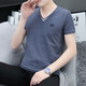 Siete Wolf Square Ship Store Flag Summer en V Summer's Camiseta de manga corta para hombres Slim y versátil transpirable Sensante de hielo Camisa de base hermosa Base blanca Q691 L de manga corta L de manga corta L