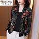 
Woodpecker beautiful top mother suit spring and summer chiffon sunscreen clothes for women with fashionable polka dot printed zipper cardigan baseball uniform 8043 colors 4XL