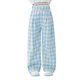
moonkids children's clothing girls plaid wide-leg pants 2025 autumn new children's straight-leg casual trousers early autumn fashionable pants two-pair [15336 blue +15272 light apricot] 170 cm