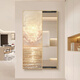 Dexu 2024 log viento amonente empuje espejo de longitud completa espejo invisible cubierta cerrada cubierta de aderezo escondido espejo decorativo pintura de aderezo M3519 xiayang espejo un 40*120cm [en la puerta] Aluminio de aleación marco negro + izquierda