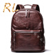 Goldwin RL Light Luxury Brand 2025 New Men's Sacke's Business Head Cowhide Grand Capacité sac à dos Sac de voyage noir Men's Black