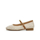 
Tianmeiyi Mules Inner Heightening Women's Sandals Shopping Mall same French Baotou Semi-slippers 2025 Summer BK841BH5 Weaving Mary Jane-Beige Brown 40
