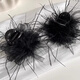 Tang Funi's temperament high ponytail bow feather clip for women 2025 new high-end retro hair volume hair clip black mesh bow