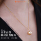 Fengxia entry-level 18K gold South Sea gold bead pendant 10-11mm perfect round strong light seawater pearl necklace gift