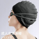 Chuangjingyi chooses silicone swimming cap for women, plus size, waterproof, non-stretching, long hair, fashionable and comfortable, ear protection, adult women's swimming cap, Luyang silicone swimming cap + swimming goggles + nose clip earplugs (set
