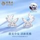 Lao Fengxiang butterfly earrings PT950 platinum new year earrings for women light luxury anniversary birthday gift for girlfriend and wife PT950 platinum butterfly earrings about 1.3g
