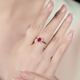 Tingliang 1 carat pigeon blood red ruby ring 18K gold inlaid with diamond colored gemstone ring snowflake style size message (10 to 20) ready stock