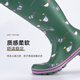 
EVERCREATURES British Fashion Rain Boots Rain Shoes Rubber Non-Slip Water Shoes Water Boots Cartoon Chicken Print High Tube Rain Shoes Women Military Green Chicken Print High Tube 10CHK 38