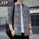 Jeep Spirit American Plaid Room Men's 2025 Летняя японская рубашка летняя длинное рукав тонкий солнцезащитный крем