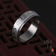 FVIP Old Phoenix 999 sterling silver foot silver can rotate six-word mantra men's ring trend transfer scripture men's single
