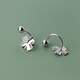 RSRDDY Old Phoenix 9999 sterling silver earrings four-leaf clover women's silver temperament sweet screw-buckle earrings for girls sterling silver four-leaf clover earrings Lao Fengxiang same style 2.99g limited time sale