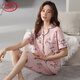 LangSha 2025 new pajamas for women pure cotton short-sleeved cropped pants summer loose large-size cardigan home clothing NX9898 XL