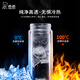 希诺（HEENOOR）玻璃杯双层隔热高硼硅杯子家用喝水男女便携车载水杯商务茶杯 E-6636-深蓝-400ml-礼盒装