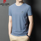 Pierre CARDIN men's short-sleeved round neck mulberry silk T-shirt summer half-sleeved versatile casual top T-shirt base shirt men's middle-aged clothes orange-13596KSP M 165 Suggested 90-120Jin [Jin equals 0.5 kg]
