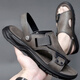 Spider King Sandals Men's Leather Sandals New Summer Soft Soft Leather Casual Head Layer Cowhide Beach Shoes 2025 New Spider 9922 Khaki 38