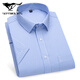 Sieben Wolfs 2025 Sommer Herren-No-Lösungs-Kurzarm-Shirt mit mittleren Altersgeschäften Middel Kleidung Fashion Comfort High-End-Baumwoll-Shirt DX6629 42
