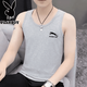 Playboy (Playboy) Herrenweste für Sommer Neue trendige Sport- und Fitnessweste schlanker Anpassungen in ärztem T-Shirt Ice Seidenbasis Sweatshirt 2-teilige China White + China Black Collection und Kauf M XL Empfohlen 165-180c110-125jin [Jin gleich 0,5 kg]