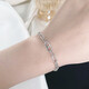 Jinshang Jewelry PT950 platinum bracelet, rounded double ring pig nose, cross chain niche design, fashionable and simple, ins cold style, platinum rounded double ring pig nose bracelet, about 7g
