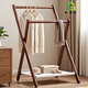 Qiyin Pavilion bedside coat rack floor-standing small solid wood bedroom temporary clothing and trousers storage Nordic clothes hanger for home use at night
