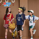 Xtep Kinderkleidung Jungen 2025 Sommer neuer Kurzarm -Set -Kinder -Trendy Cool Set mittel- und großer Kinder schnell trockenem, tiefblau/rauchweiß 9276 165 cm