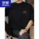 罗蒙（ROMON）260g美式重磅t恤男短袖纯棉圆领上衣服夏季潮流宽松棉半袖体恤 M09-694藏蓝色 XL 140-160斤