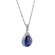 Fat Donglai purchases the same tanzanite pendant, retro style 925946 sterling silver drop-shaped necklace with blue zircon, single pendant