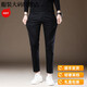 MONTAGUT light luxury Italian high-end black cropped pants jeans men's summer new fashion brand slim foot casual pants knqq5012 black cropped pants 28