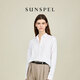 SUNSPELSUNSPEL Women's Spring Classic Cotton Twill Long-Sleeved White Shirt White S