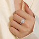 Pt950 platinum square package light luxury full of diamonds moissanite color ring 1 carat proposal wedding gift for girlfriend Square package full of diamonds 1 carat - light luxury model default open style (size can be adjusted)