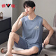 Yalu Herren-Pyjamas Sommermodal Ice Silk Weste Shorts Anzug Teenager große ärmellose Hauskleidung A-12027 2xl