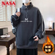 
NASA XVVX plus velvet thickened sweatshirt for boys 13 junior high school students half high neck base shirt 15-year-old teenagers autumn and winter clothes R683 dark gray (single sweatshirt) Thickened fleece XL 120-135Jin [Jin equals 0.5 kg]